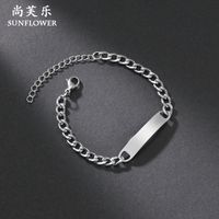 Simple Style Solid Color Stainless Steel Plating Men's Bracelets sku image 2