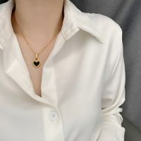 Mode Herzform Titan Stahl Halskette Mit Anhänger 1 Stück main image 1