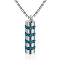Fashion Geometric Titanium Steel Inlay Artificial Gemstones Necklace 1 Piece main image 4