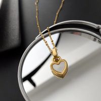 Mode Herzform Titan Stahl Halskette Mit Anhänger 1 Stück main image 2