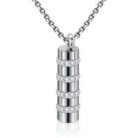 Fashion Geometric Titanium Steel Inlay Artificial Gemstones Necklace 1 Piece sku image 3