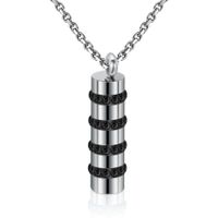 Fashion Geometric Titanium Steel Inlay Artificial Gemstones Necklace 1 Piece sku image 2