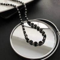 Simple Style Titanium Steel Beaded Plating Necklace 1 Piece main image 1