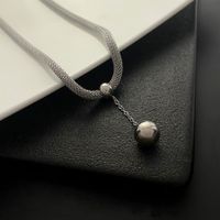 Fashion Ball Titanium Steel Pendant Necklace 1 Piece sku image 1