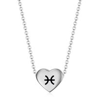 Simple Style Constellation Heart Shape Stainless Steel Titanium Steel Necklace 1 Piece sku image 12