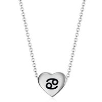 Simple Style Constellation Heart Shape Stainless Steel Titanium Steel Necklace 1 Piece sku image 4