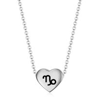 Simple Style Constellation Heart Shape Stainless Steel Titanium Steel Necklace 1 Piece sku image 10