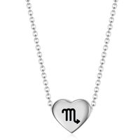 Simple Style Constellation Heart Shape Stainless Steel Titanium Steel Necklace 1 Piece sku image 8