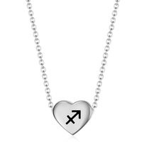 Simple Style Constellation Heart Shape Stainless Steel Titanium Steel Necklace 1 Piece sku image 9