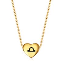 Simple Style Constellation Heart Shape Stainless Steel Titanium Steel Necklace 1 Piece sku image 19