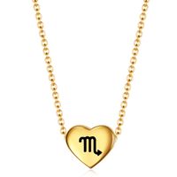 Simple Style Constellation Heart Shape Stainless Steel Titanium Steel Necklace 1 Piece sku image 20