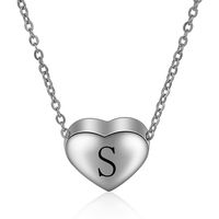 Simple Style Letter Heart Shape Titanium Steel Pendant Necklace 1 Piece main image 4