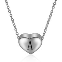 Simple Style Letter Heart Shape Titanium Steel Pendant Necklace 1 Piece main image 3