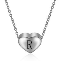 Simple Style Letter Heart Shape Titanium Steel Pendant Necklace 1 Piece main image 2