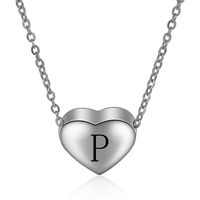 Simple Style Letter Heart Shape Titanium Steel Pendant Necklace 1 Piece sku image 16