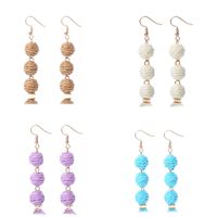 1 Pair Vacation Ball Rattan Handmade Women's Drop Earrings main image 6