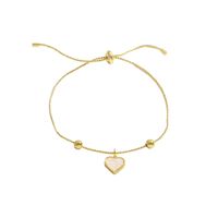 Simple Style Heart Shape Copper Plating Inlay Shell Bracelets 1 Piece main image 5
