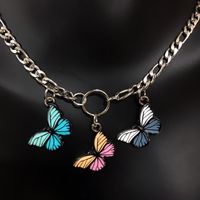 1 Pieza Moda Insecto Mariposa Aleación Barniz De Estufa Embutido Diamantes De Imitación Mujeres Collar Colgante sku image 2
