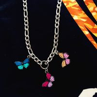 1 Pieza Moda Insecto Mariposa Aleación Barniz De Estufa Embutido Diamantes De Imitación Mujeres Collar Colgante sku image 3