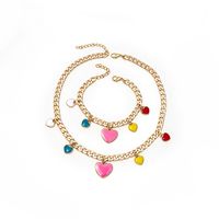 1 Piece Fashion Heart Shape Alloy Enamel Women's Bracelets Necklace main image 5