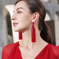 1 Pair Original Design Tassel Dacron Thread Seed Bead Women's Drop Earrings main image 1