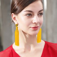 1 Pair Original Design Tassel Dacron Thread Seed Bead Women's Drop Earrings main image 3