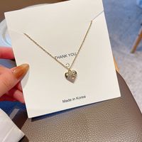 Fashion Heart Shape Titanium Steel Plating Zircon Pendant Necklace 1 Piece main image 1