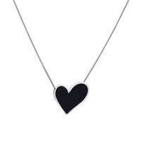 Fashion Heart Shape Titanium Steel Plating Pendant Necklace 1 Piece main image 2