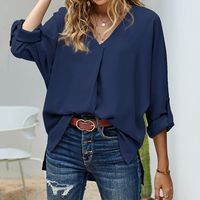 Fashion Solid Color Polyester Blouse main image 5