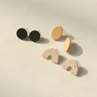 3 Pairs Simple Style Geometric Soft Clay Women's Ear Studs sku image 1