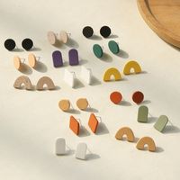 3 Pairs Simple Style Geometric Soft Clay Women's Ear Studs main image 1