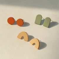 3 Pairs Simple Style Geometric Soft Clay Women's Ear Studs sku image 4