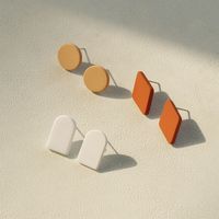 3 Paare Einfacher Stil Geometrisch Weichen Lehm Frau Ohrstecker sku image 3