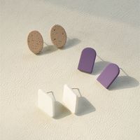 3 Pairs Simple Style Geometric Soft Clay Women's Ear Studs sku image 2