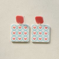 1 Pair Cute Simple Style Heart Shape Flower Soft Clay Women's Drop Earrings sku image 1