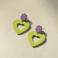 1 Pair Cute Simple Style Heart Shape Flower Soft Clay Women's Drop Earrings sku image 10