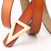 Simple Style Triangle Alloy Leather Buckle Women's Leather Belts 1 Piece main image 5