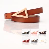 Simple Style Triangle Alloy Leather Buckle Women's Leather Belts 1 Piece main image 1