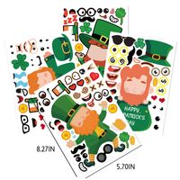 2022 New Children's Cartoon Irish Festival Lucky Elf Stickers St. Patrick Clover Expression Stickers sku image 1