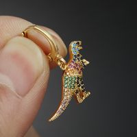 Fashion Dinosaur Copper Inlay Zircon Drop Earrings 1 Piece main image 5