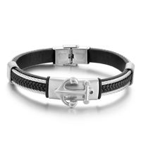 1 Pieza Moda Ancla Acero Titanio Hombres Brazalete main image 4