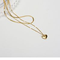 Fashion Heart Shape Titanium Steel Necklace 1 Piece main image 2