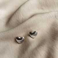 Sweet Heart Shape Titanium Steel Earrings 1 Pair sku image 1