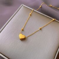Fashion Heart Shape Titanium Steel Necklace 1 Piece sku image 7