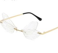 Fashion Wings Pc Special-shaped Mirror Frameless Women's Sunglasses sku image 3