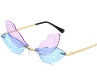Fashion Wings Pc Special-shaped Mirror Frameless Women's Sunglasses sku image 6