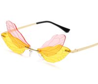 Fashion Wings Pc Special-shaped Mirror Frameless Women's Sunglasses sku image 5