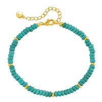 Retro Geometric Copper Plating Turquoise Bracelets sku image 1