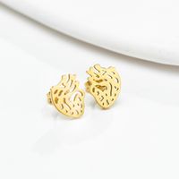 1 Pair Simple Style Geometric Letter Heart Shape Stainless Steel Plating Ear Studs sku image 28