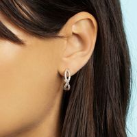 Fashion Twist Copper Silver Needle + Copper Plating Zircon Ear Studs 1 Pair main image 4